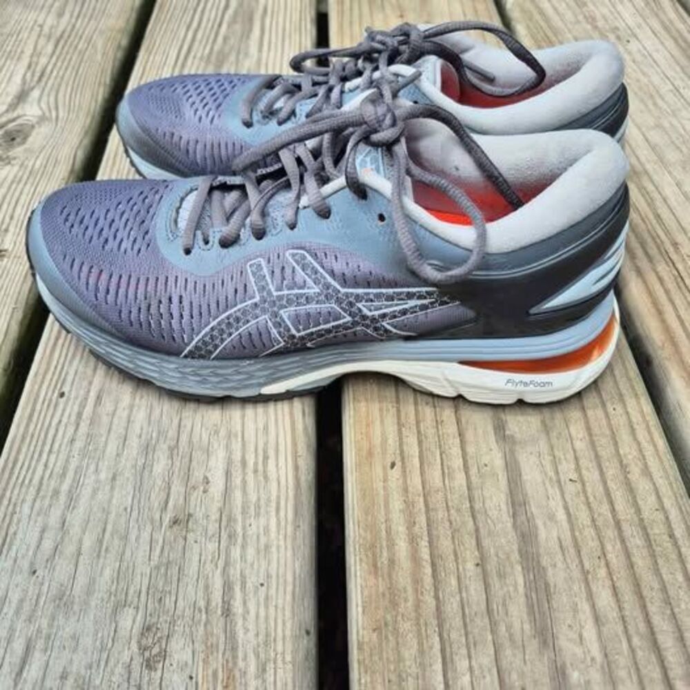 ASICS Gel Kayano 25 Women US 7.5 Gray White Athletic Running Shoe